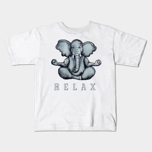 Relax Yoga Elephant Kids T-Shirt